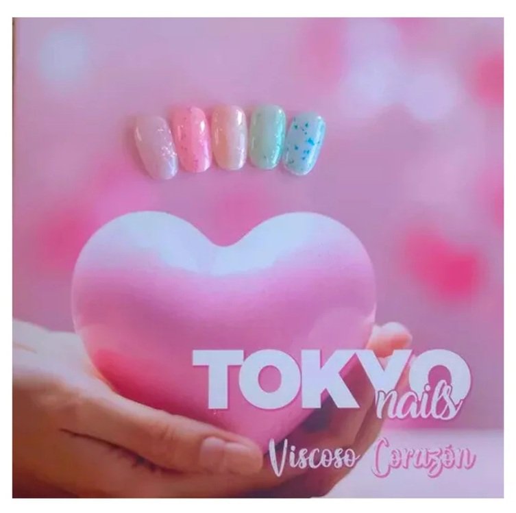 Gamas de Geles Tokyo Viscoso Corazon Milk/Flakes 5 pzas