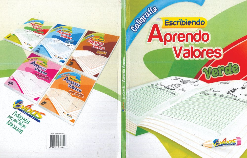 CALIGRAFIA ESCRIBIENDO APRENDO VALORES  VERDE ok