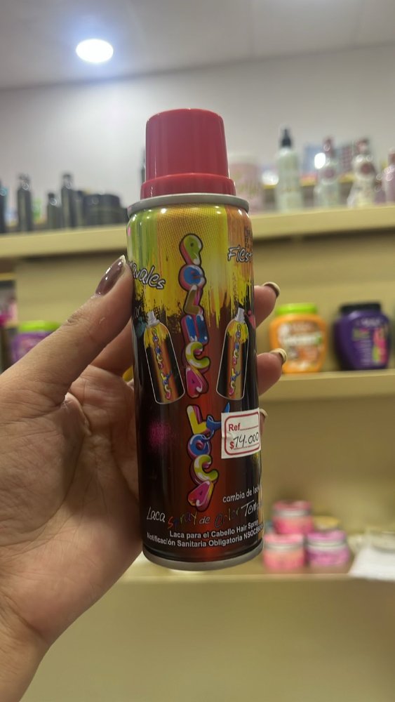 Spray para el cabello carnavalero rojo