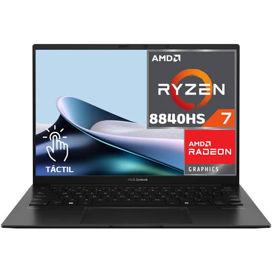 LAPTOP ASUS ZENBOOK 14OLED UM3406HA-WS74T AMD RYZEN AI 7 8840HS (8TH) (NPU 16 TOPS) COPILOT+ PC 512GB SSD 16GB 14" (1920X1200) 60HZT OLED TOUCHSCREEN WINDOWS 11 HOME INGLES JADE BLACK RETROILUMINADO