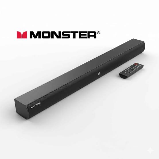 BARRA DE SONIDO MONSTER 6AC 80WATTS BL 5.4 USB NEGRO 76.5CM LARGO- 5MONT0L