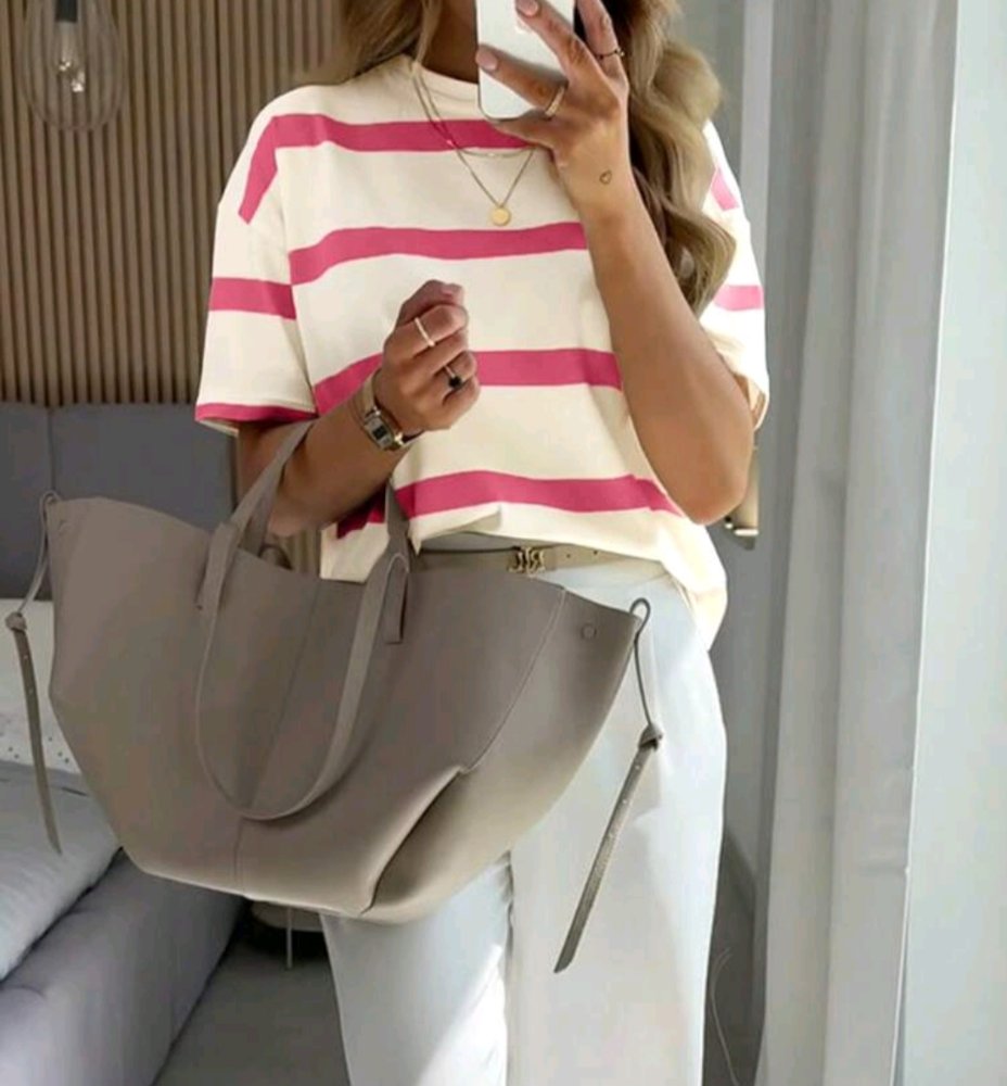 Camiseta raya salmon