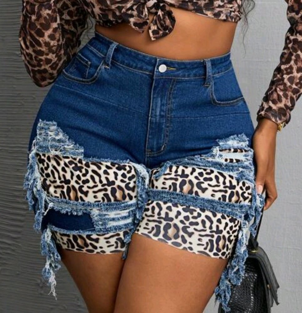 Shorts jeans animal prints