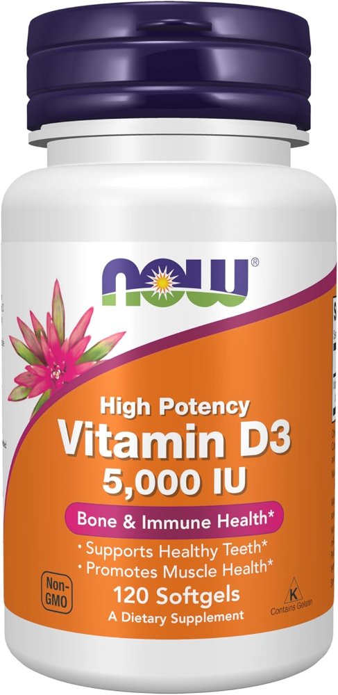 Vitamin D-3 5,000 IU NOW 120 Softgels