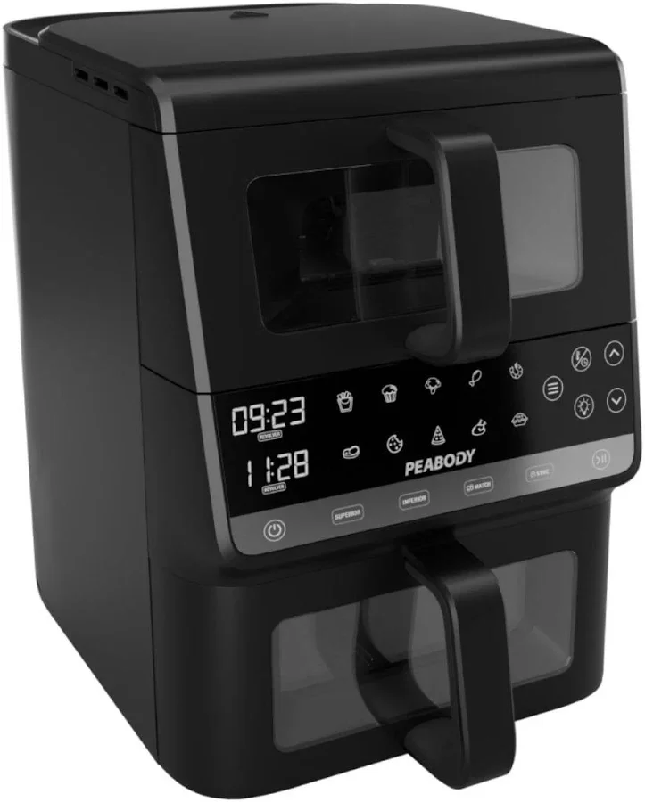Peabody Freidora de Aire doble canasto vertical PE-AFDL104N