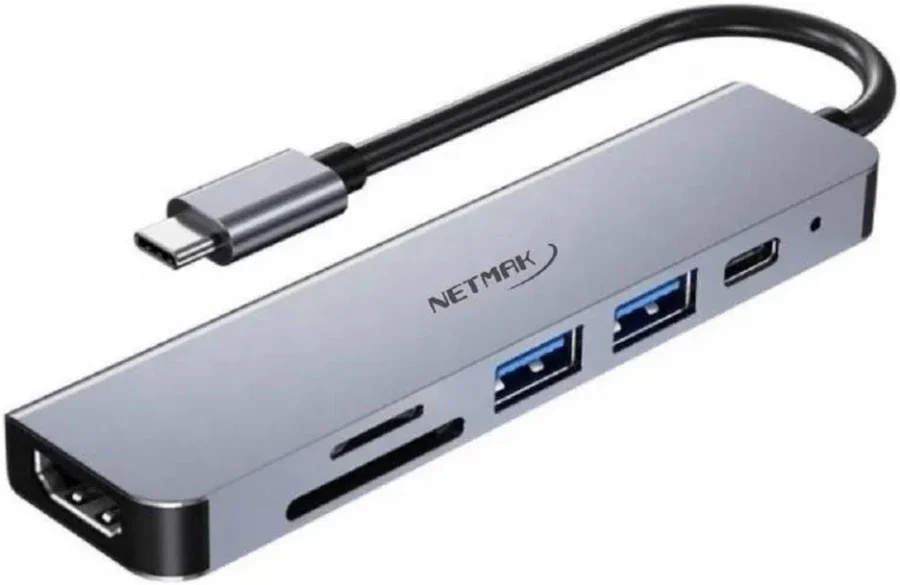 Netmak HUB Adaptador Tipo C 6 en 1 NM-6EN1