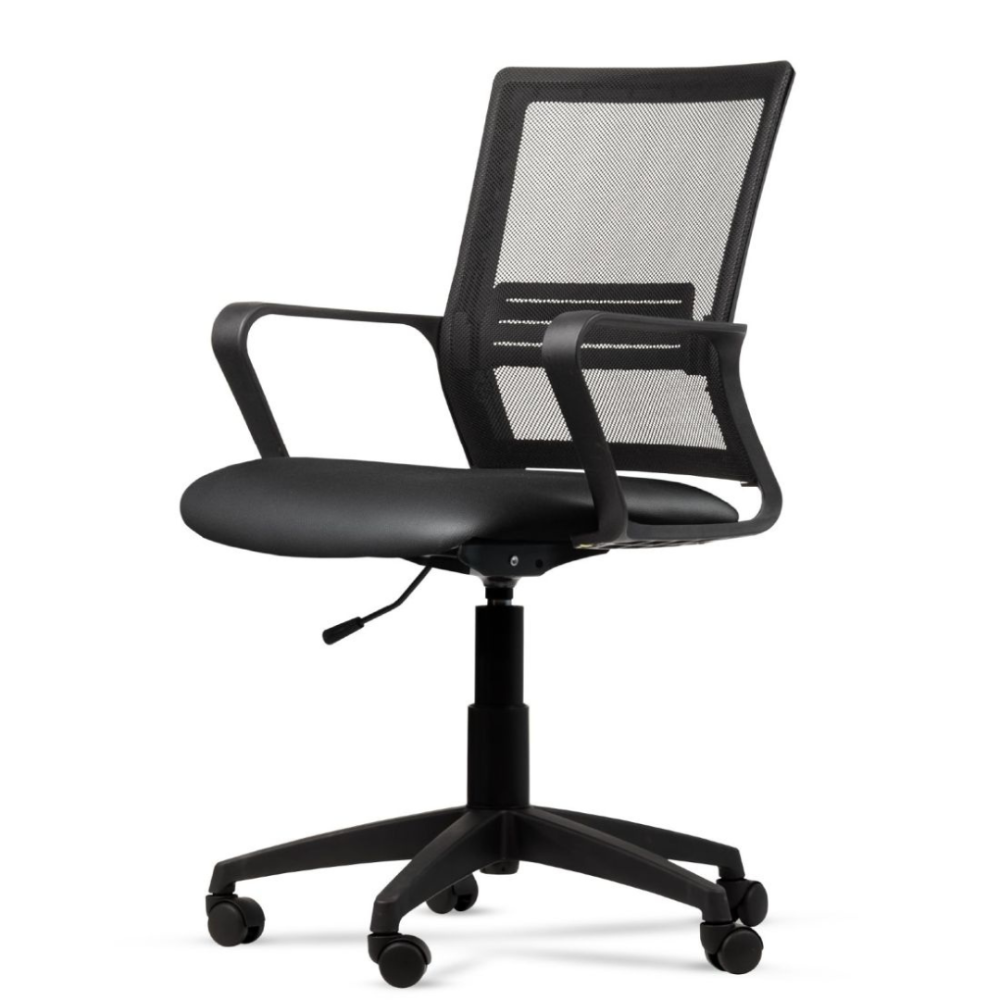 Quamo Silla de oficina Mesh Negra con Apoya brazos LILTLK8D4MIN