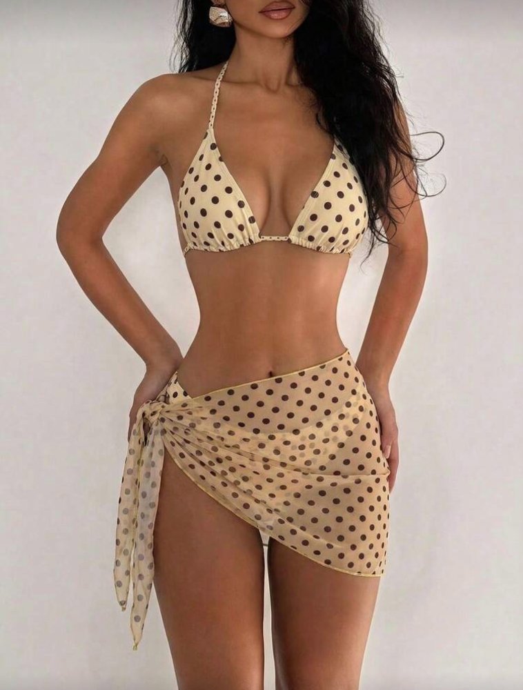 Bikini amarillo (polka dots) 2610