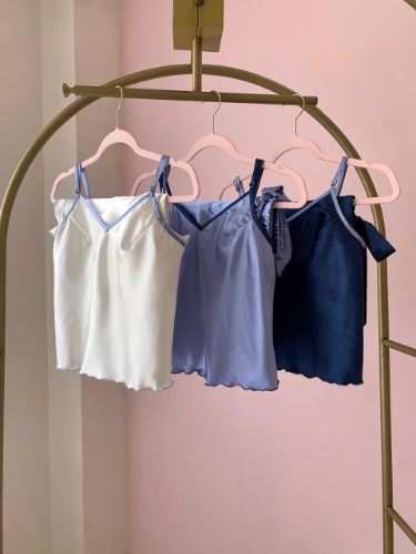 Pijamas satinadas (TONOS AZULES)