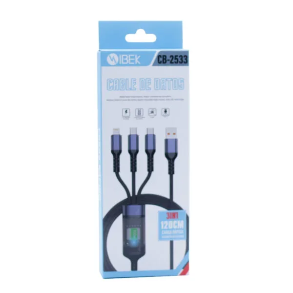 Cable 3 en 1 IBEK (Mallado)