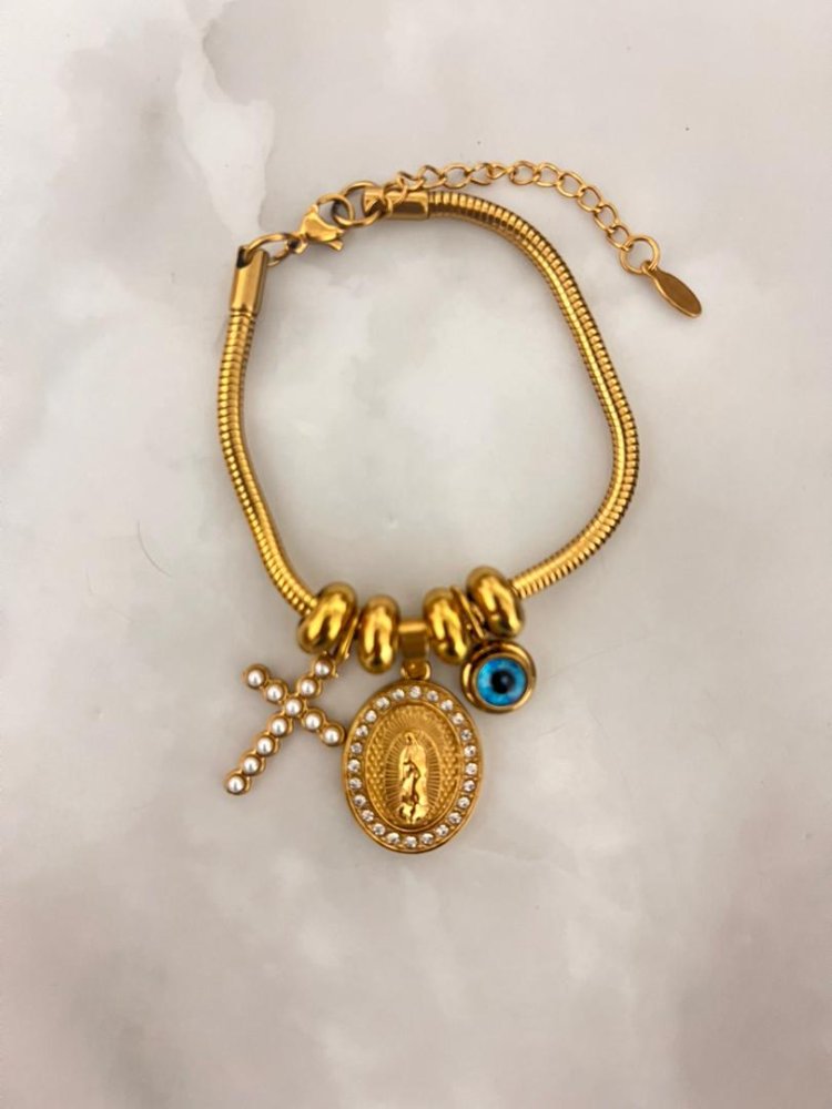 Pulsera con dije de la virgen de guadalupe