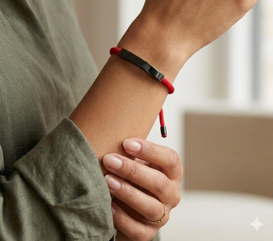 Pulsera con placa negra