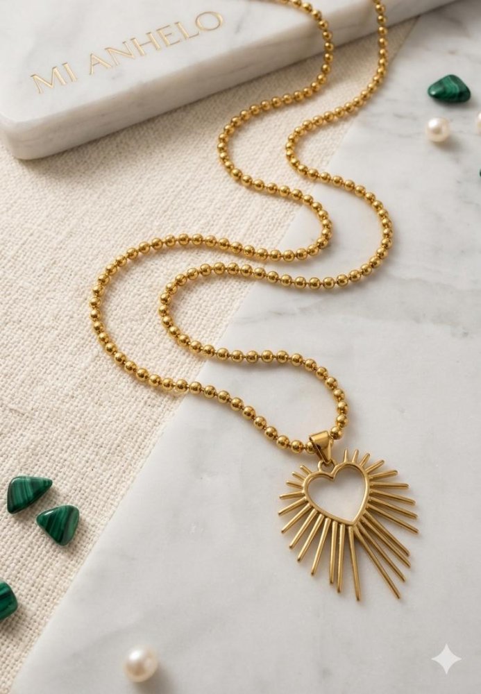 Collar de corazon resplandeciente