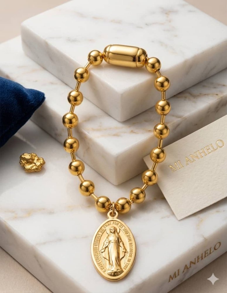 Pulsera con dije virgen de la milagrosa