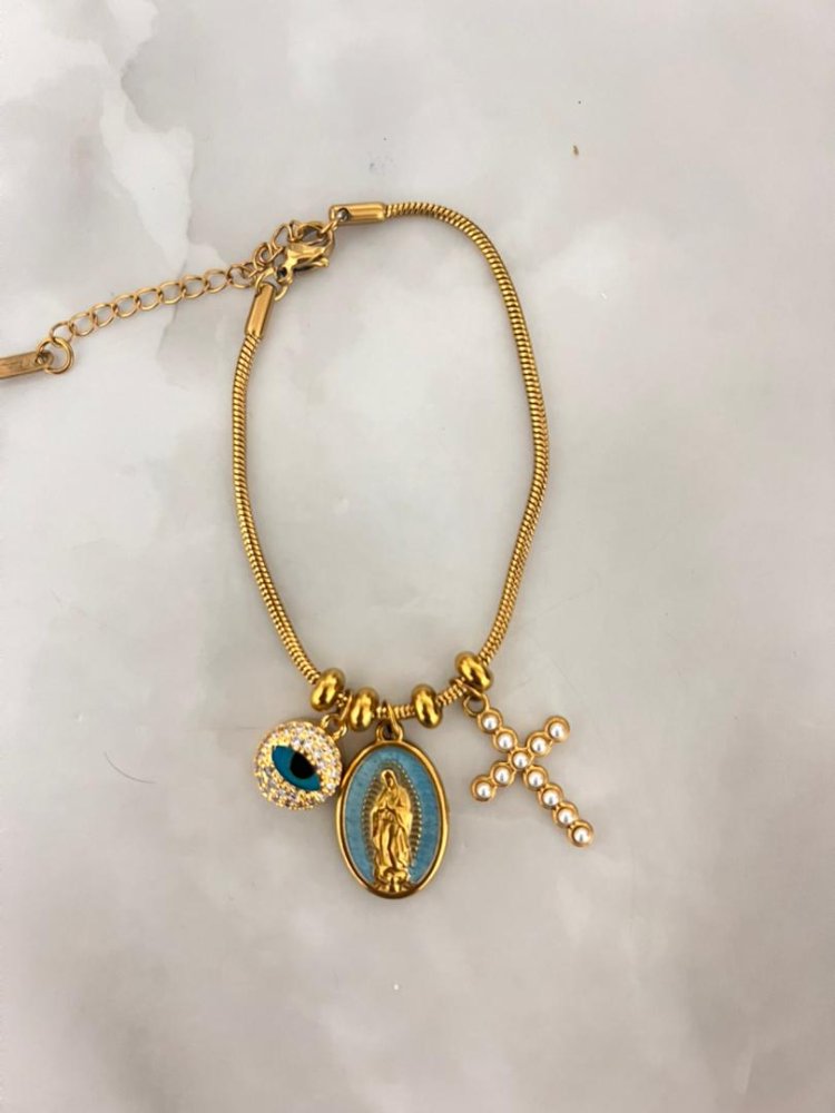 Pulsera con dije de virgen de guadalupe