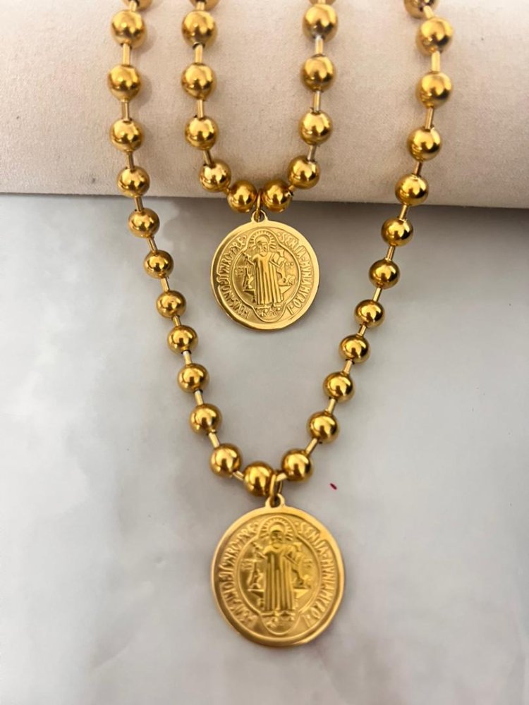 Set de collar y pulsera de san benito de abad