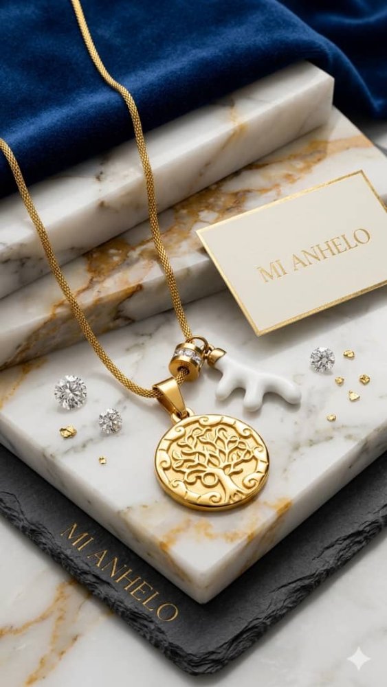 Collar del arbol de la vida con rama blanca