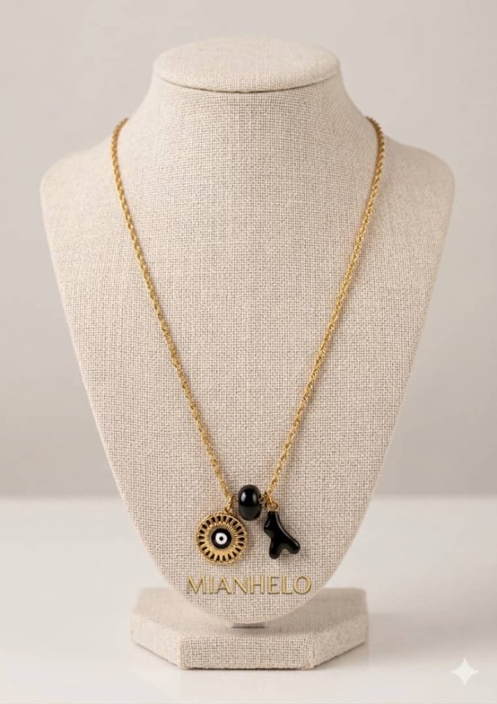 Collar ojo turco y raiz negra