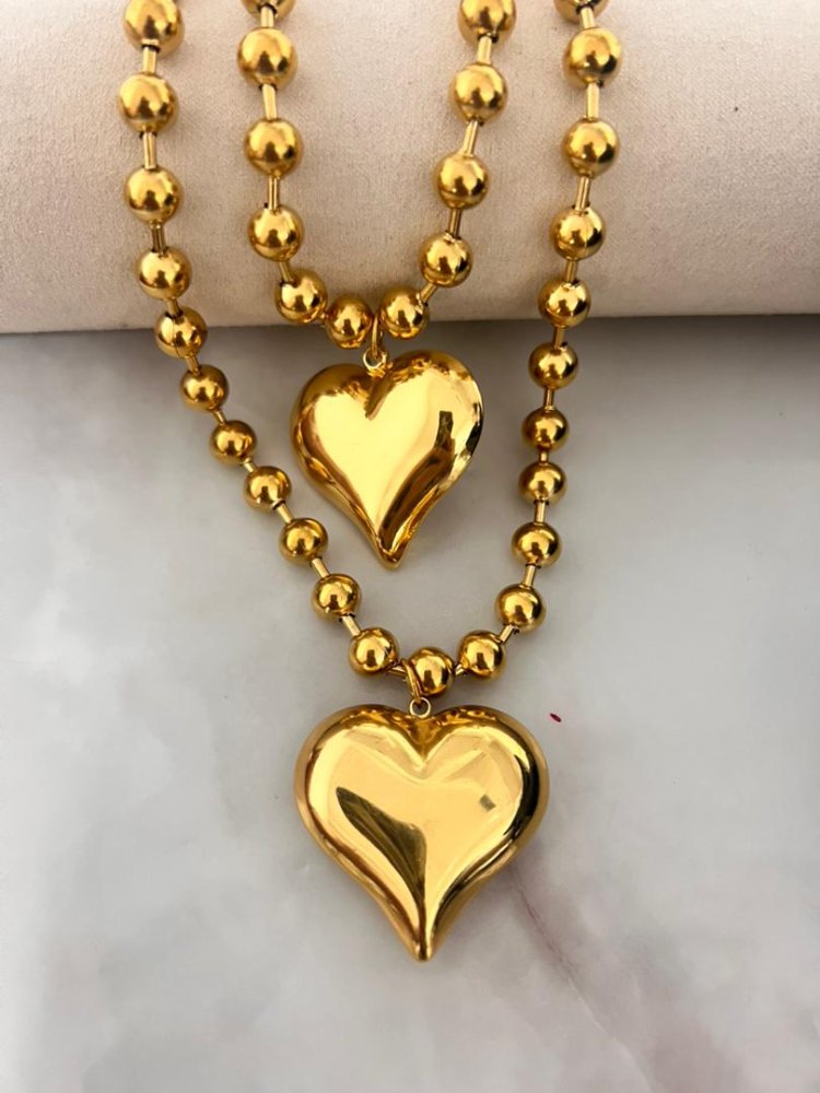 Set de collar y pulsera de corazon