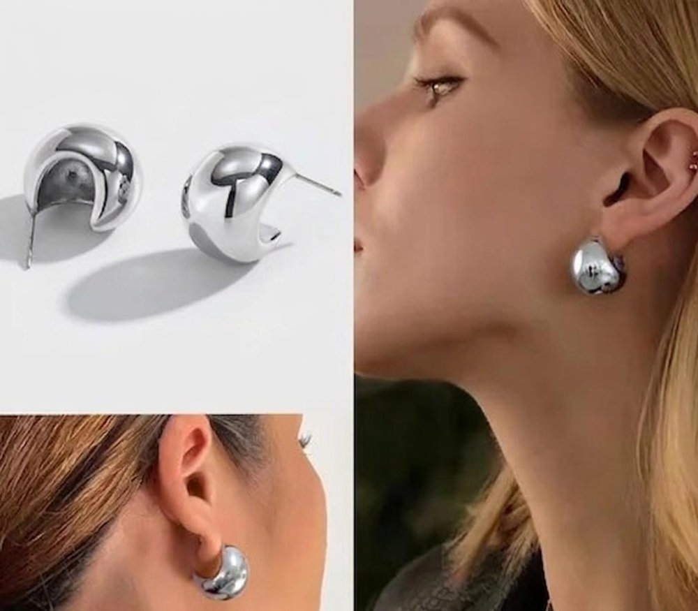 Aretes candonga plateado