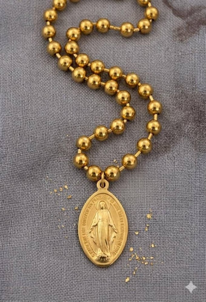 Collar de balin virgen de milagrosa