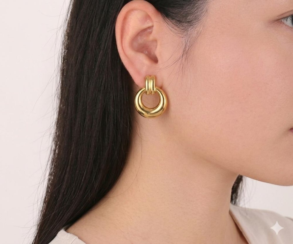 Aretes redondos dorado