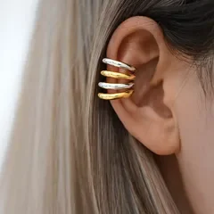 Ear cuff dorado con plateado