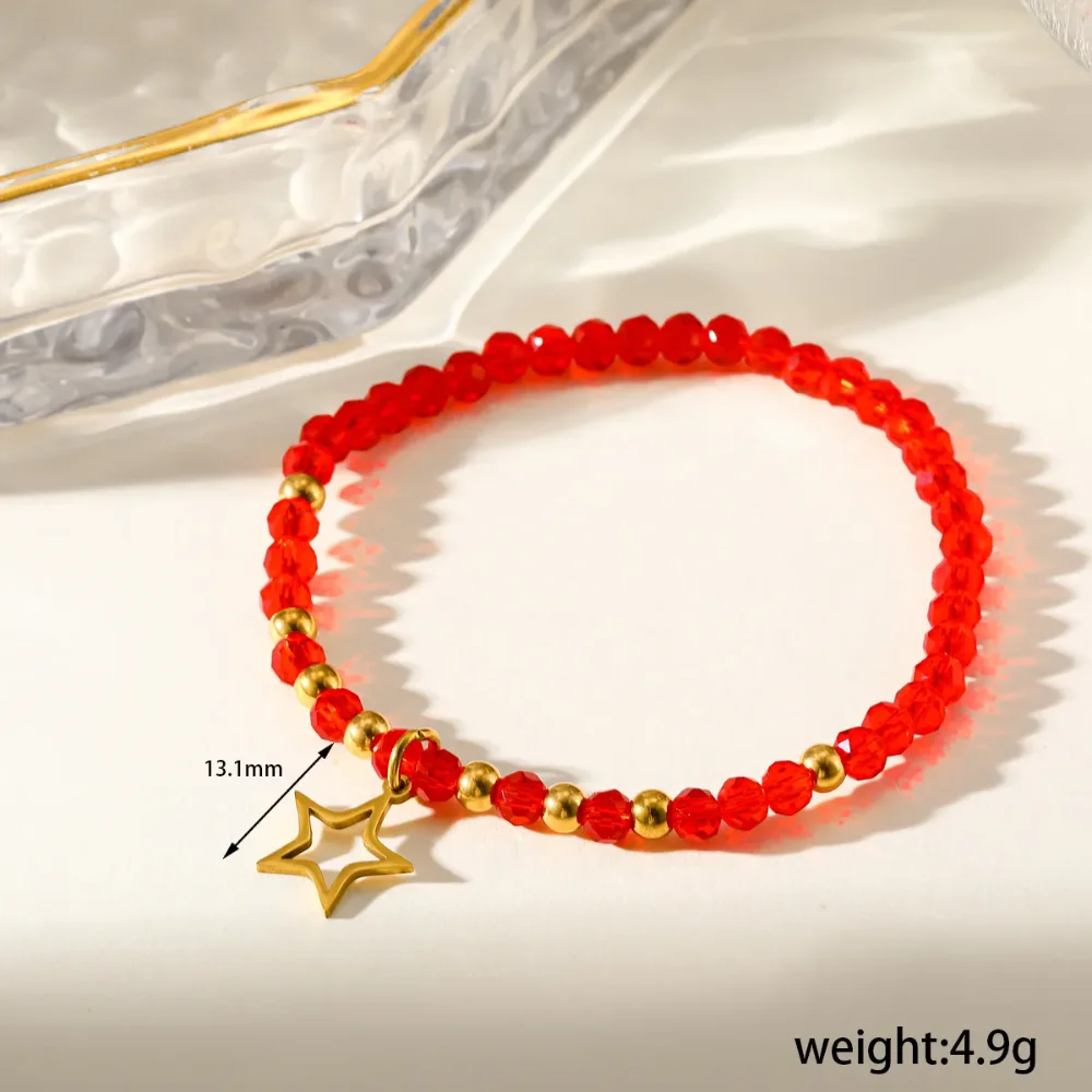 pulsera de murano roja de estrella