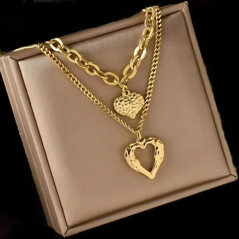 Collar doble de corazon