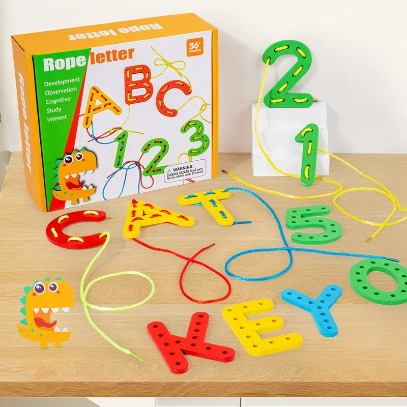 JUEGO PARA ENHEBRAR ABC