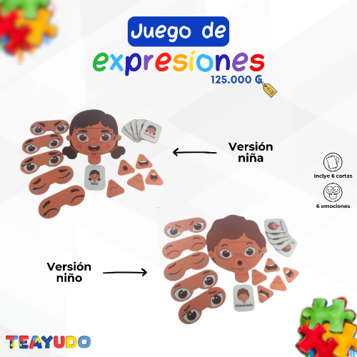 JUEGO DE EXPRESIONES DE MADERA