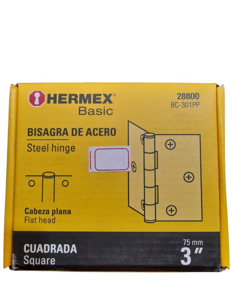 BISAGRA DE ACERO CUADRADA HERMEX 3"