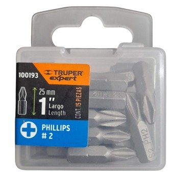 CAJA CON 15 PUNTAS DE CRUZ LARGO 1" TRUPER