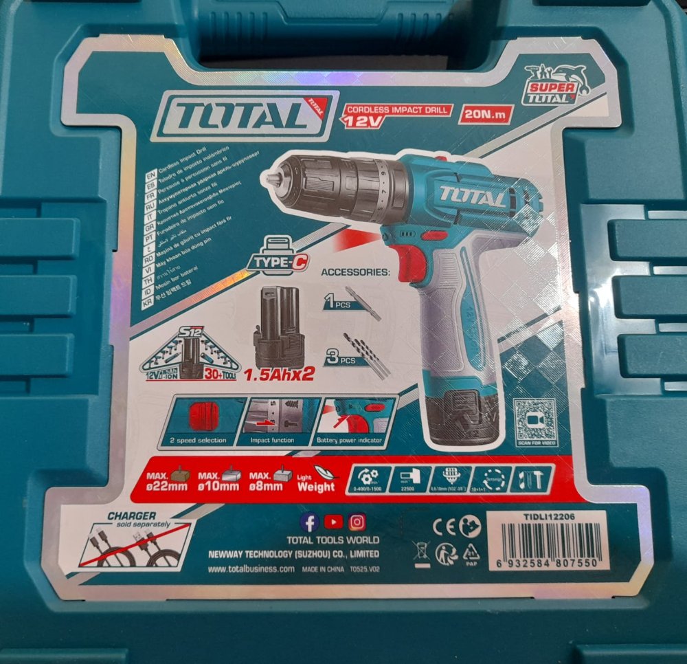 TALADRO INALAMBRICO  12V TOTAL