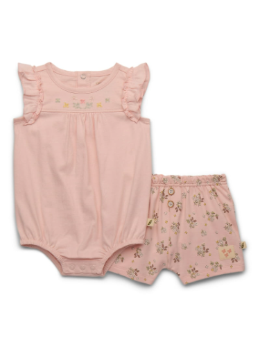 Set Body y Short rosa de Bebe 6 Meses
