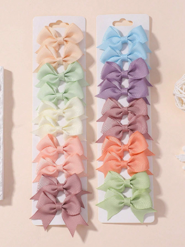 Paq de 5 pares de lazos sencillo colores pasteles