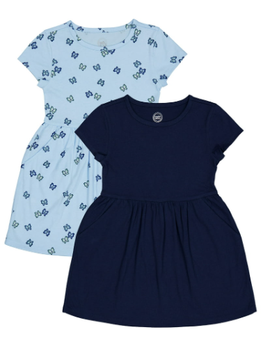 Vestido celeste con mariposas y azul oscuro 7/8T