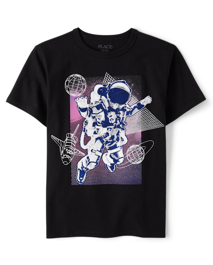 Franela Negra Figura Astronauta 5/6T