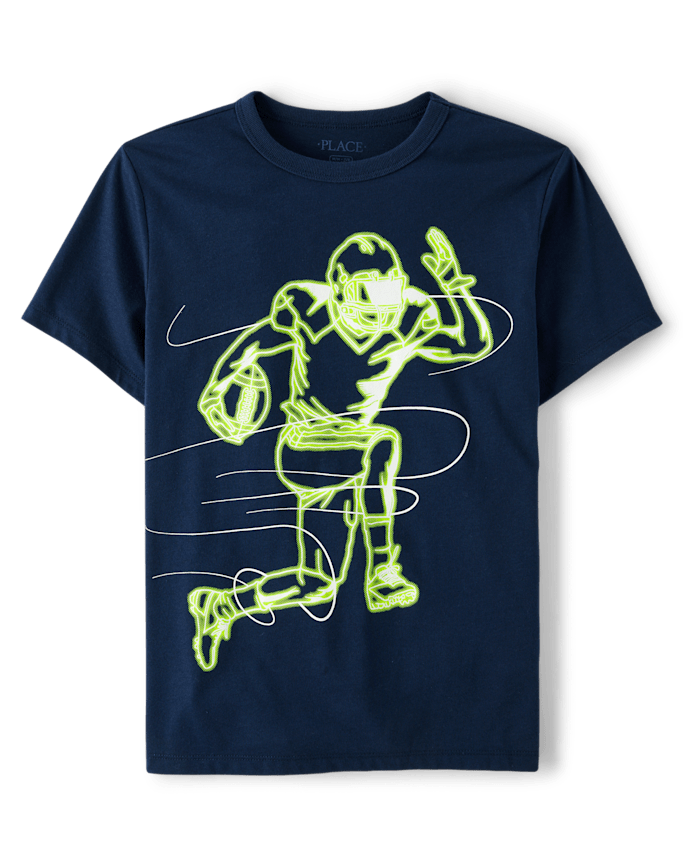 Franela Azul Oscuro Figura Jugador Futbol Americano 7/8T