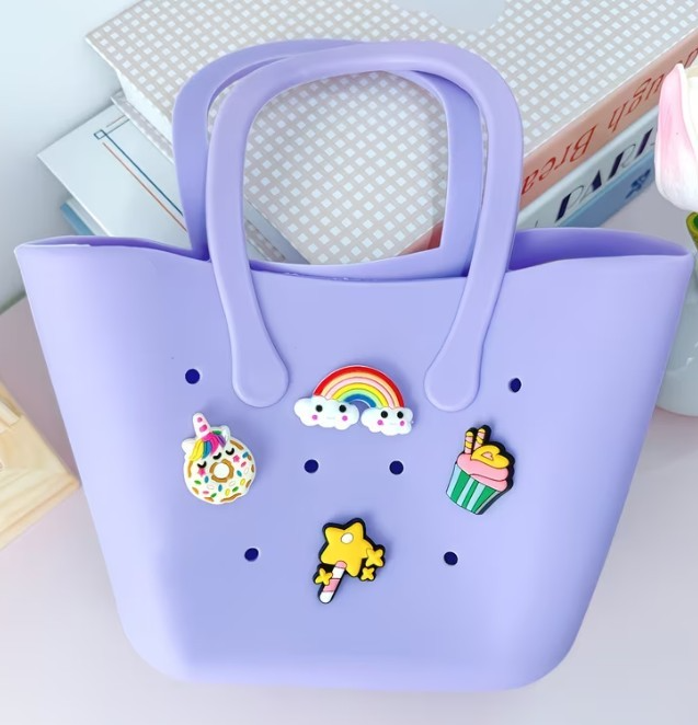 Bolso Plastico morado tipo cross