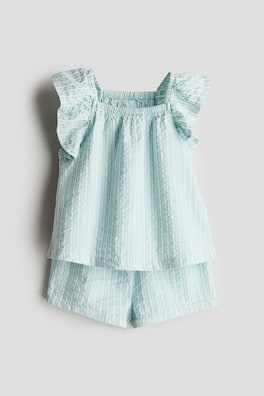 Conjunto Celeste Tela Texturizada 2T