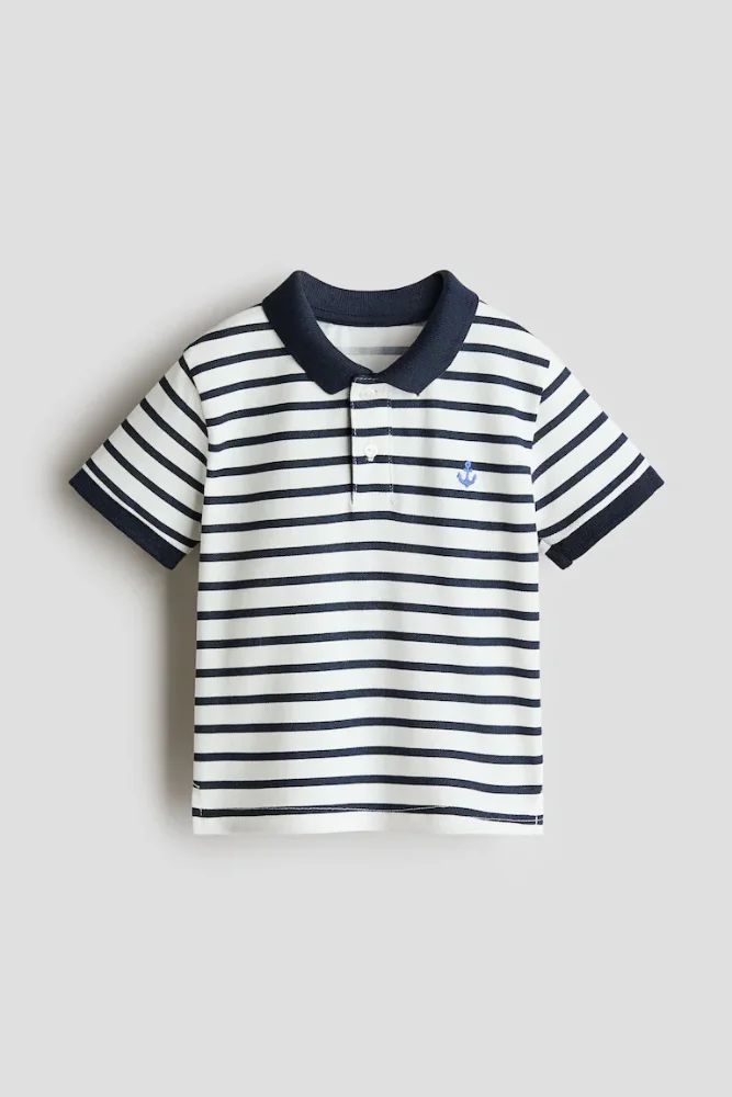 Chemise de rayas blancas y azul oscuro 4T