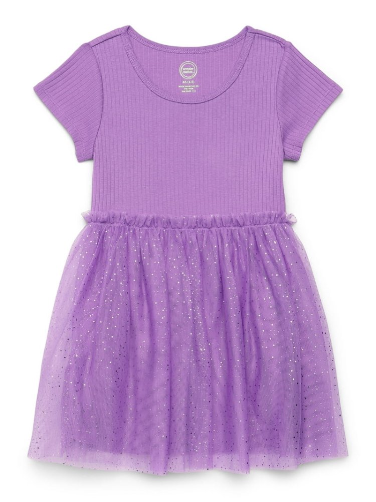Vestido Morado Tutu brillante 6T
