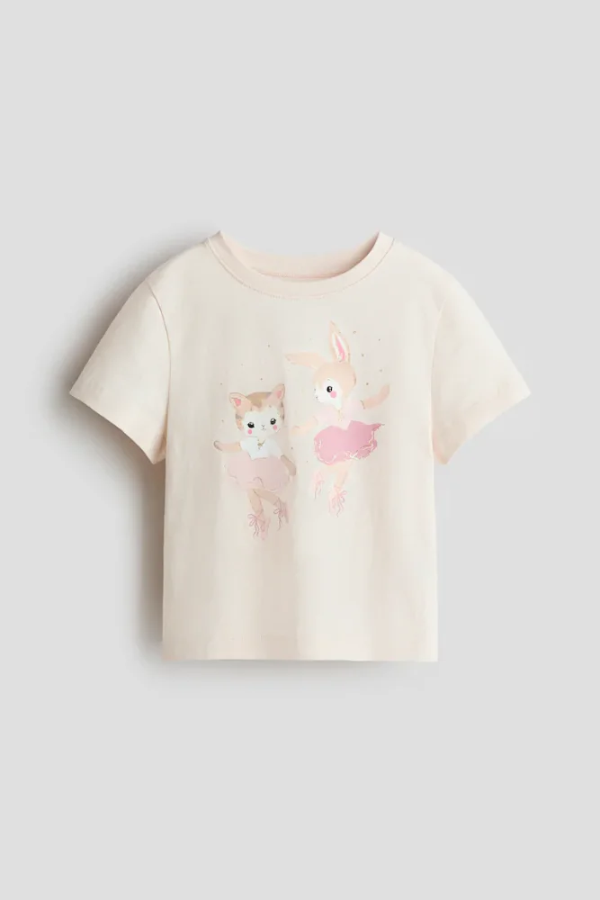 Franela Beige de conejitas bailarinas 3/4T