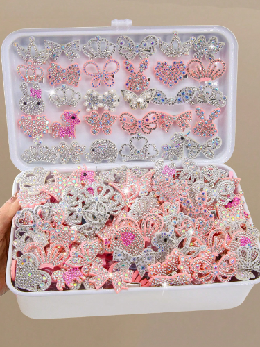 Pinzas con brillantes de diseños varios