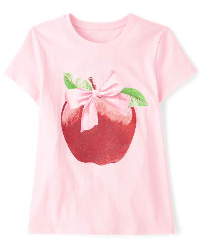 Franela rosa figura de manzana 5T