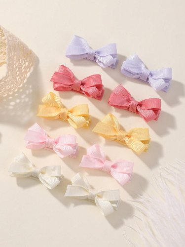 Paq de 5 pares de lazos sencillos para bebe colores surtidos