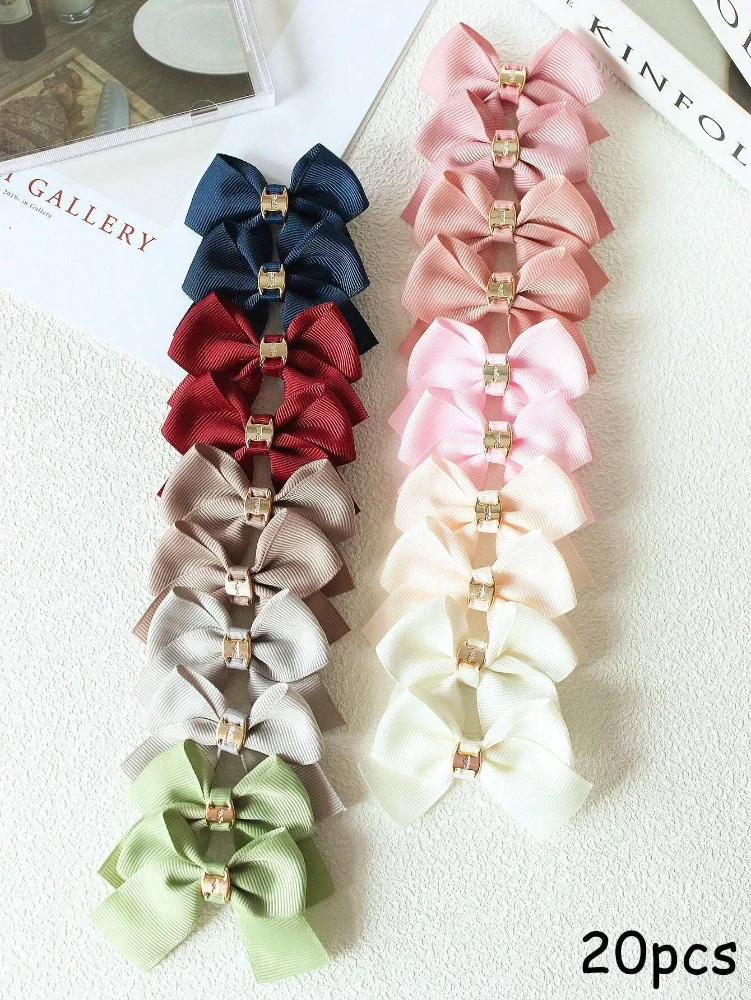 Paq de 5 pares de lazos colores varios con detalle dorado
