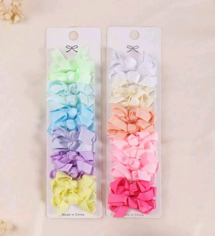 Set 6 pares de lazos pequeños de burbujas colores varios