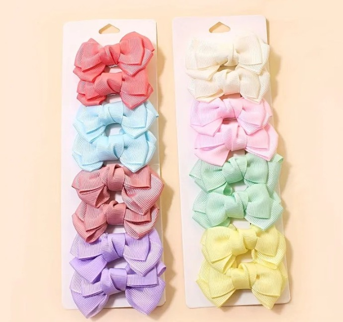 Paq de 5 pares de lazos de nudo grueso colores varios
